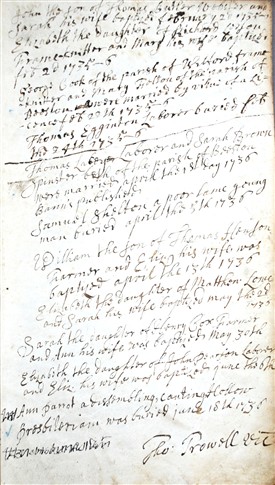 Photo:Parish Register for Beeston 1720 - 1769