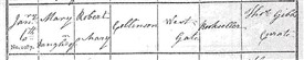 Photo:Record of Mary Collinson's 1818 baptism at St Peter's Mansfield