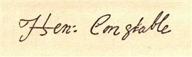 Photo:Facsimilie signature taken from Henry Constable's letter to Anthony Bacon, 6th October, 1596.
