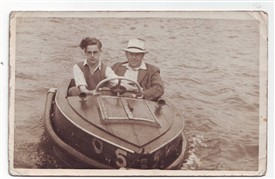 Photo:A young Bill Coyne with his father Frank Coyne at Skegness Boating Lakes Early 1950s
