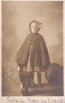 Photo:Tom Flower's younger sister, Elsie, aged 5, in 1915