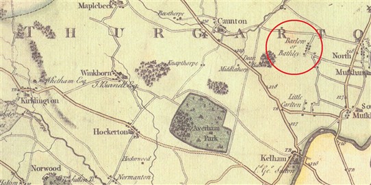 Photo:From Chapman's map of Nottinghamshire, 1774