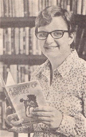 Photo:Mary Oldham with her book "A Dream of Horses" in 1968