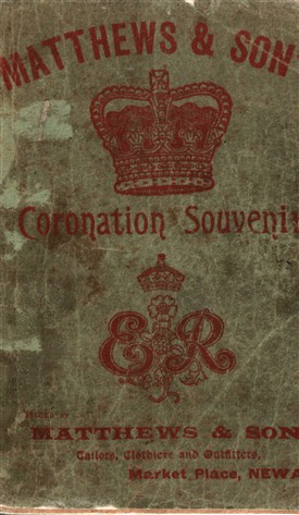Photo:Front cover from a souvenir almanac published by Matthews to commemorate the coronation of Edward VIII (1902)