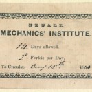 Photo:Book plate from the Newark Mechanic's Institute (located on Middlegate) dated 1855