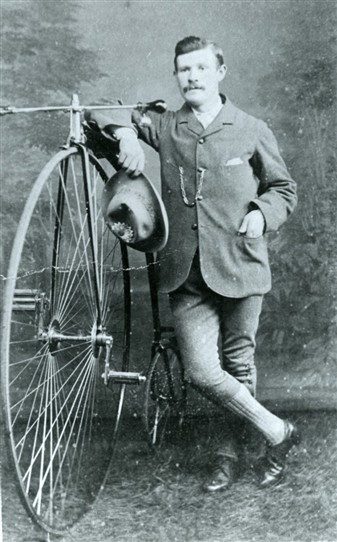 Photo:PICTURE 9 : Mr Francis of Bingham with a Penny-farthing bicycle, c.1900