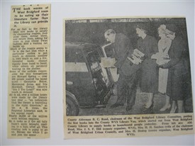 Photo:Photograph of the launch of the books on wheels service, 1963