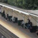 Photo:View of the unusual line side waiting carrels and benches at Beeston - wooden originals from 1847(?)