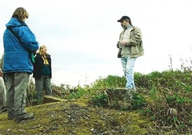 Photo:Members of the group on the day it was realised that the boundaries met on Thynghowe Hill, and discovered the much older stone shown in the photograph