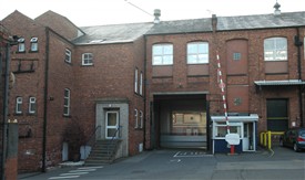 Photo:Factory Entrance with security box