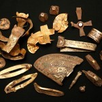 Photo:A small part of the Staffordshire Hoard (bent cross top left)