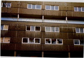 Photo:The Flats shortly before they were demolished