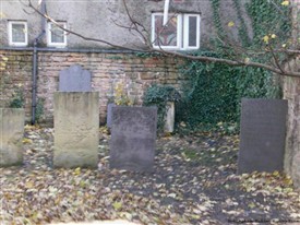 Photo:The Jews Burial Ground on North Sherwood Street. The image was taken by placing the camera over the wall and capturing the shot.