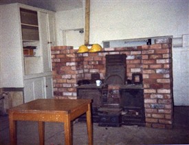 Photo:The false brick wall half built in the kitchen of Beesthorpe Hall