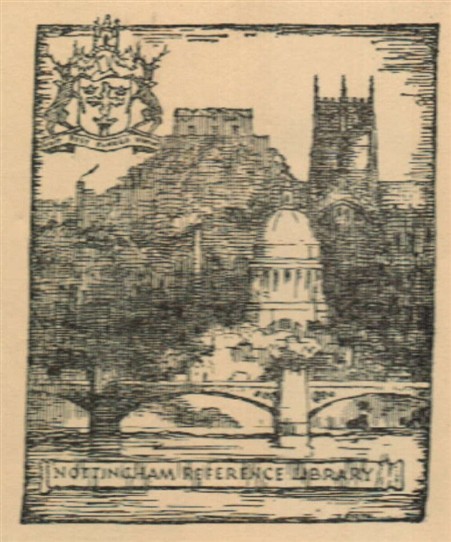 Photo:Bookplate of the Nottingham Reference Library